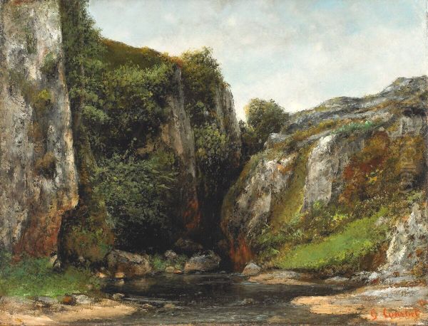 Source of a Mountain Stream Oil Painting by Gustave Courbet