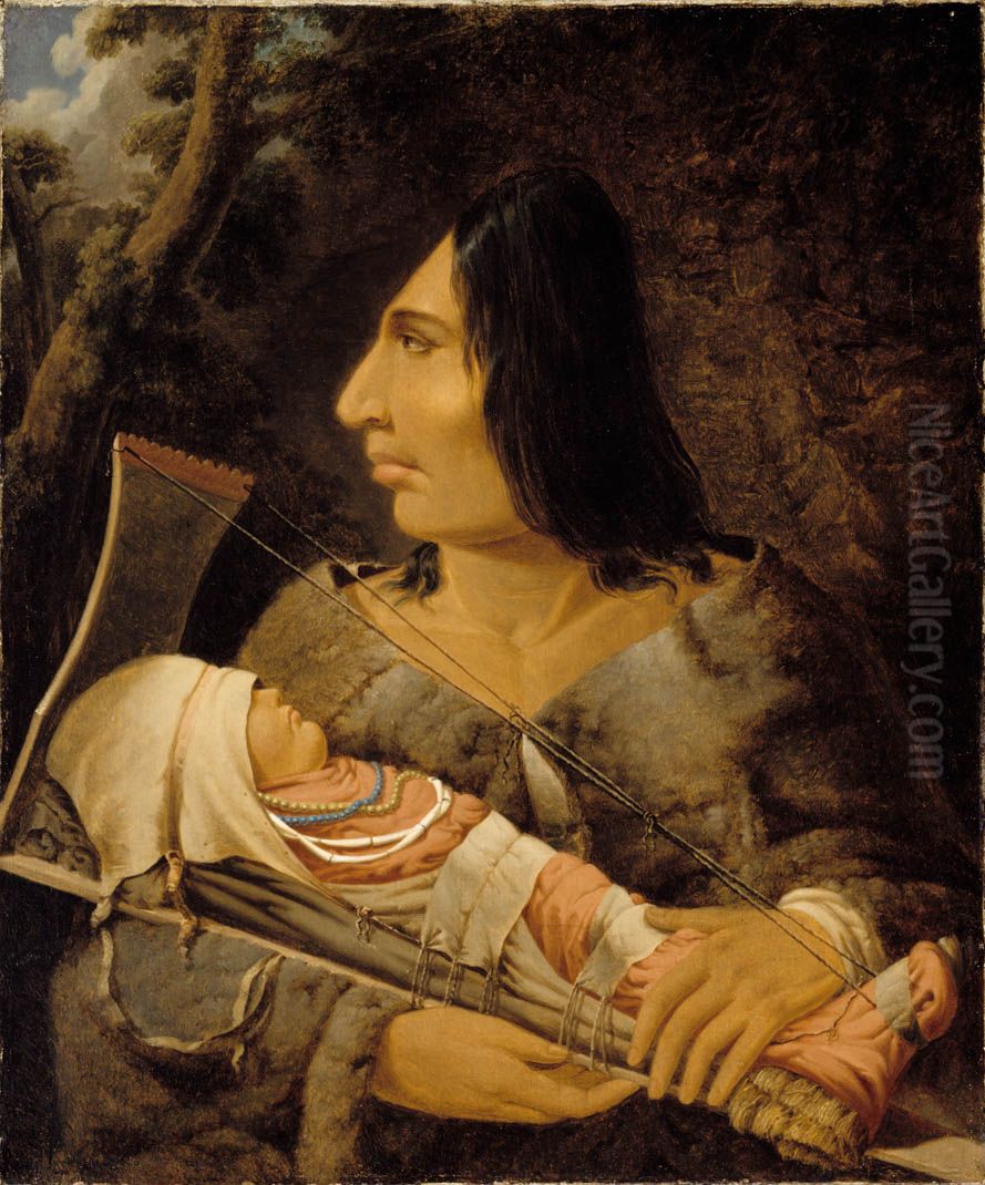 Flathead woman with child Oil Painting by Paul Kane