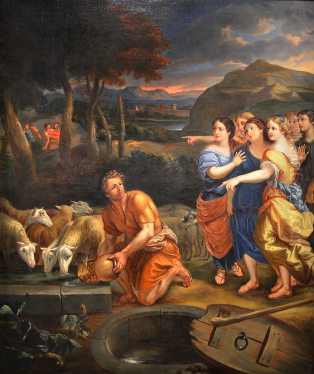 The Daughters of Jethro Oil Painting by Theophile Hamel