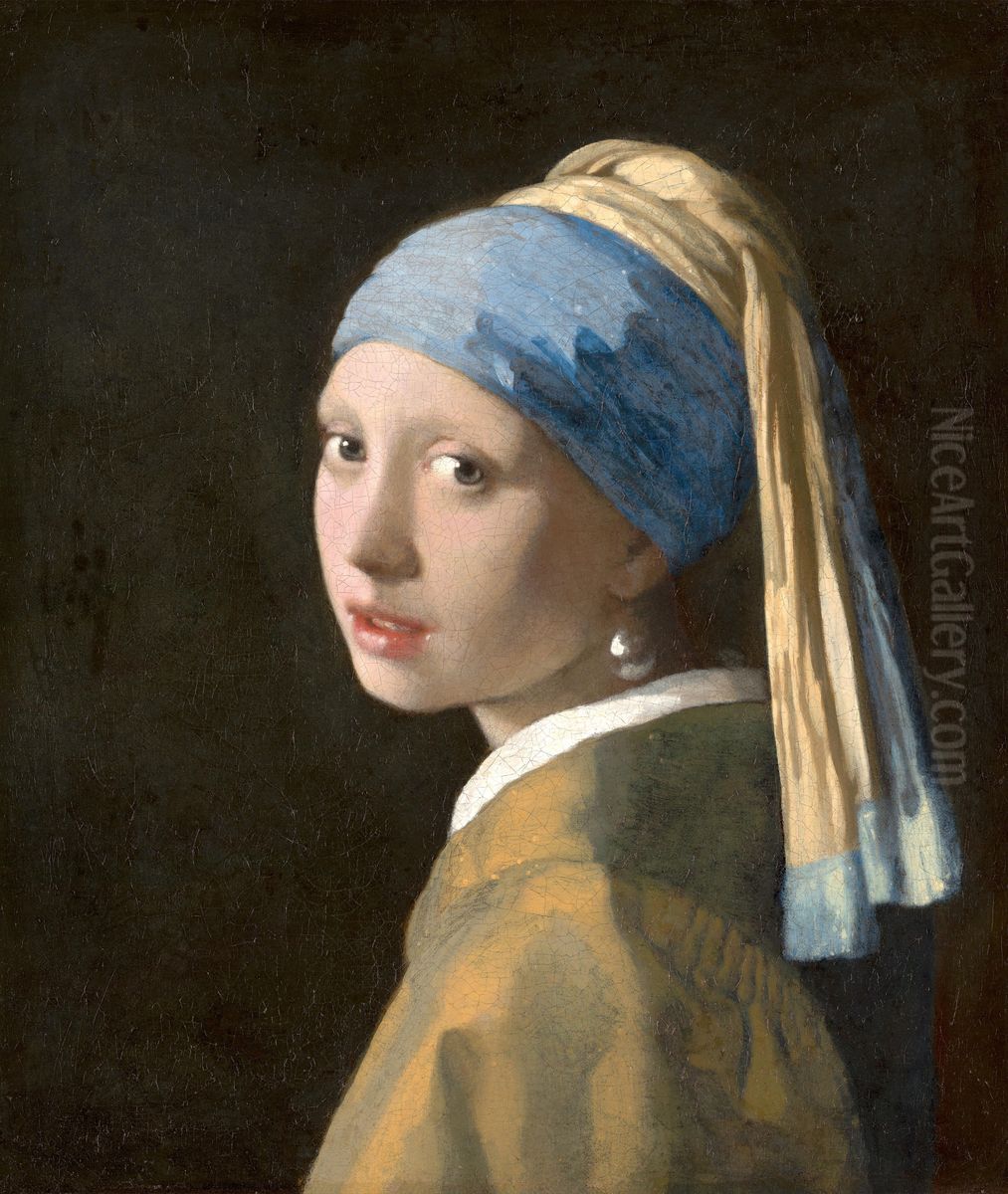Meisje met de parel Oil Painting by Jan Vermeer Van Delft