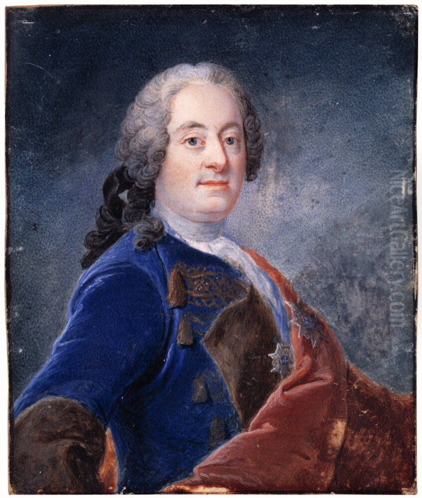 Baron Carl Harleman, Architect Oil Painting by Niclas Lafrensen the Elder