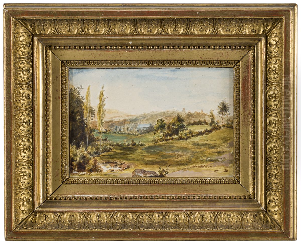 Landskap Oil Painting by Peter Adolf Hall