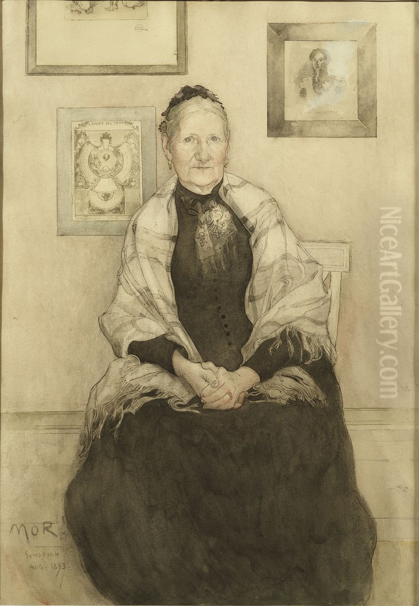 Mother Oil Painting by Carl Larsson Mother Oil Painting by Carl Larsson