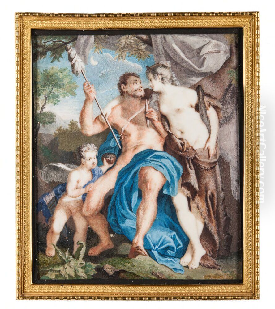 Herkules och Omphales Oil Painting by Johann Harper