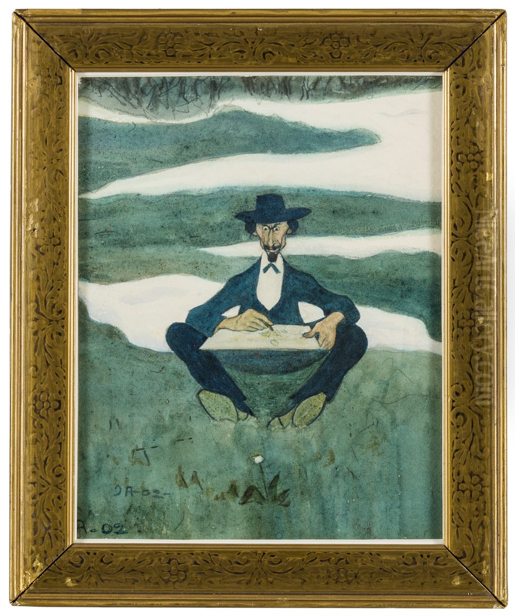 The First Flower of Spring. Portrait of Ole Kruse Oil Painting by Ivar Arosenius