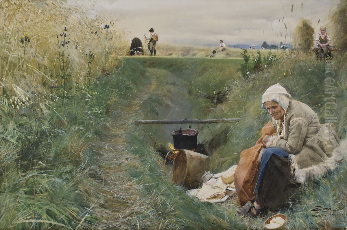 Vart dagliga brod Oil Painting by Anders Zorn