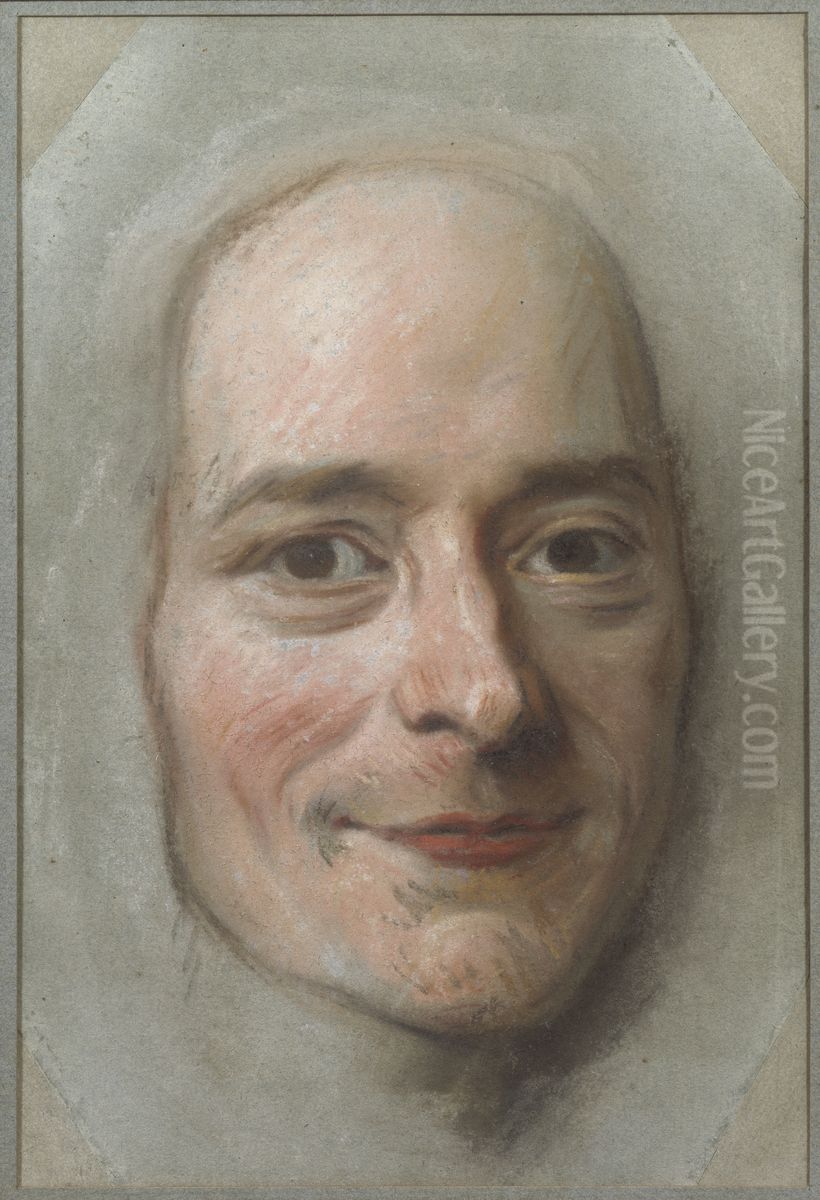 Portrait of Voltaire Oil Painting by Maurice Quentin de La Tour