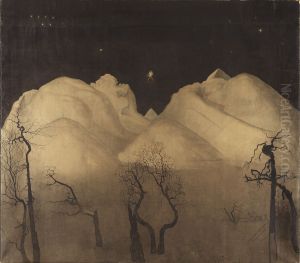 Winter Night in the Mountains. Study