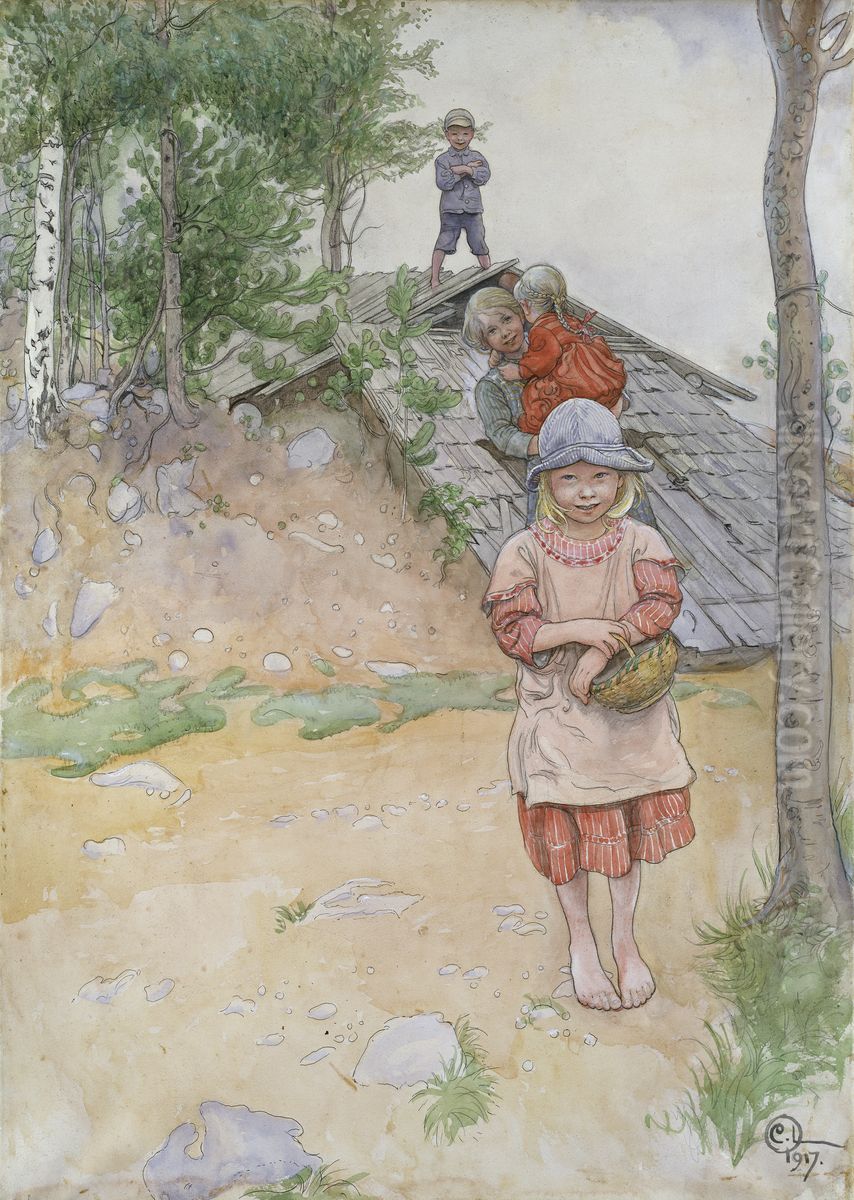 By the Cellar Oil Painting by Carl Larsson