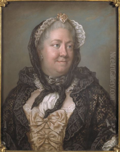 Grevinnan Ulrika Lovisa Tessin, f. Sparre. Motstycke till NMB 126 Oil Painting by Gustaf Lundberg
