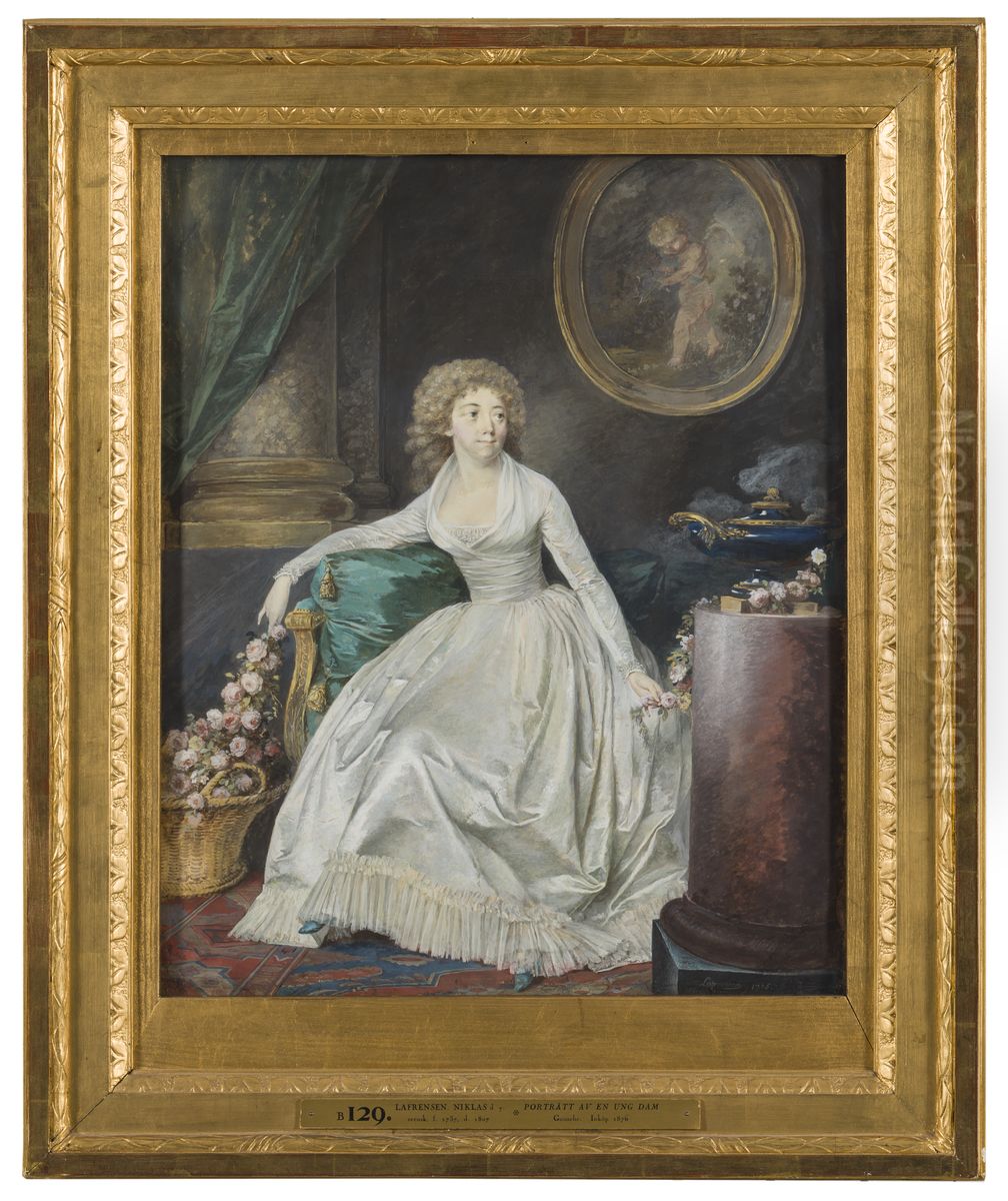 Mademoiselle Sofia Hagman Oil Painting by Niclas Lafrensen