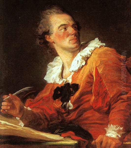 L'InspirationouPortrait presume de Louis-Francois Prault[1]: portrait d'inconnu[2] Oil Painting by Jean-Honore Fragonard