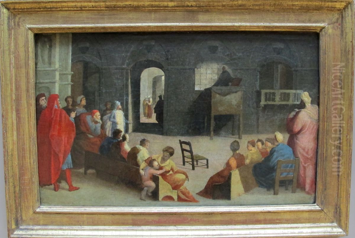 The Sermon of Saint Bernardino of Siena Oil Painting by Domenico Beccafumi