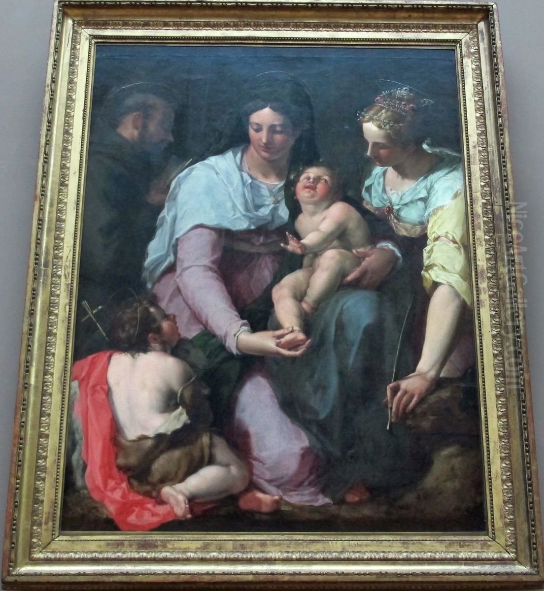 La Vierge et l'Enfant Jesus entoures des saints Jean Baptiste, Francois d'Assise et Catherine d'Alexandrie Oil Painting by Peter Candid