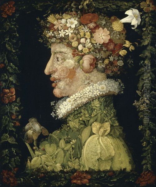 Spring Oil Painting by Giuseppe Arcimboldo