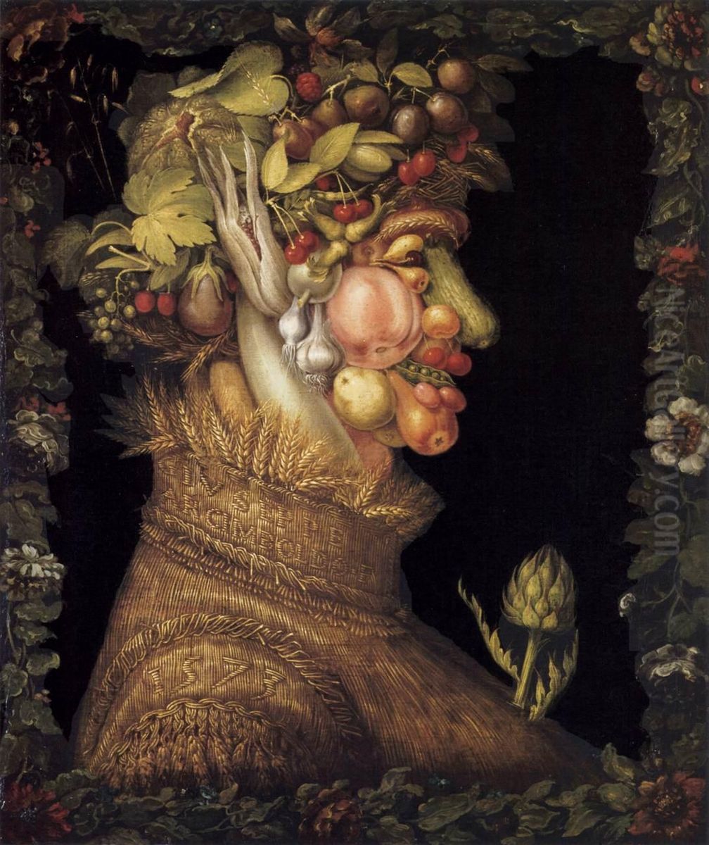 Summer Oil Painting by Giuseppe Arcimboldo