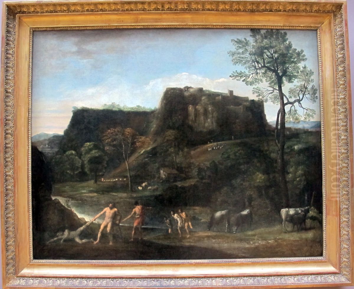 Landscape with Hercules and Cacus Oil Painting by Domenico Zampieri (Domenichino)