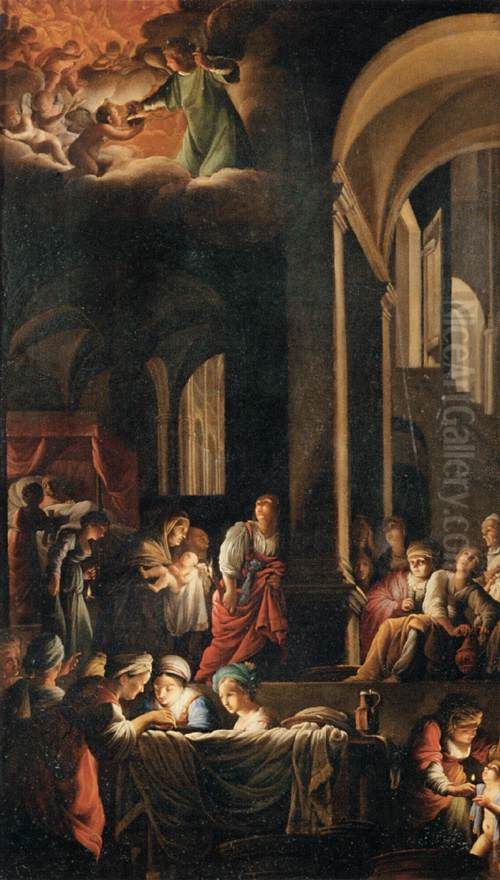 The Birth of the Virgin Oil Painting by Carlo Saraceni
