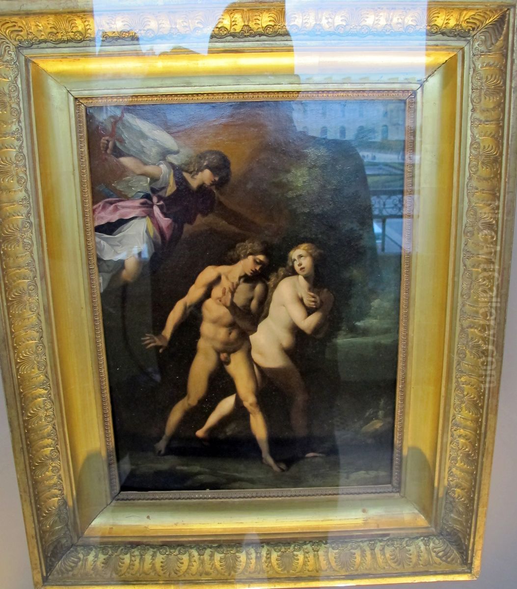 Adam and Eve Expelled from Paradise Oil Painting by Giuseppe Cesari
