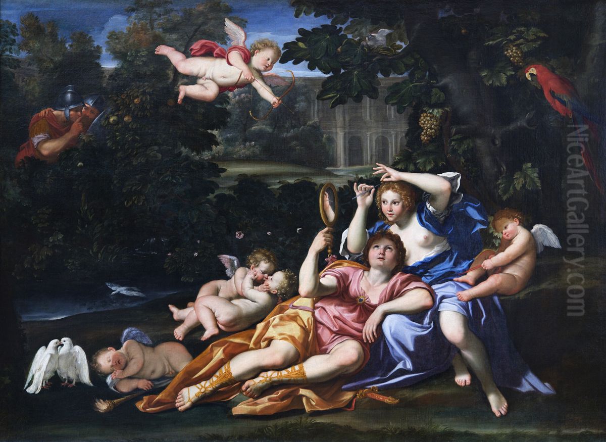 Rinaldo and Armida Oil Painting by Domenico Zampieri (Domenichino)
