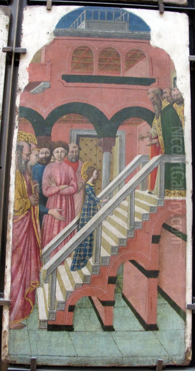 The Virgin Climbing the Steps of the Temple Oil Painting by Giovanni Francesco Da Rimini