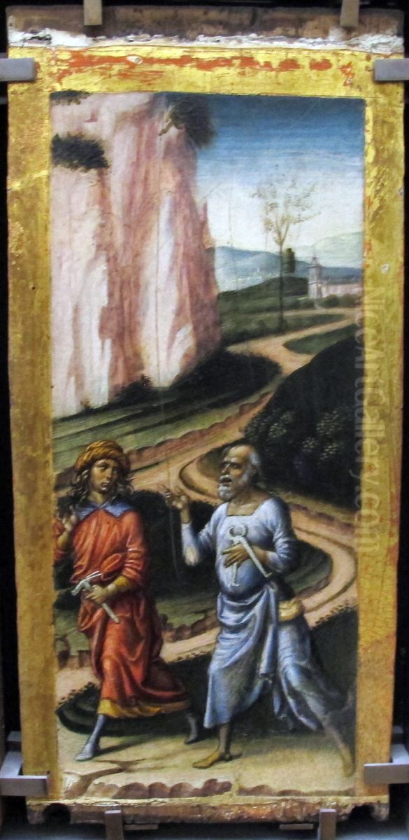 Joseph d'Arimathie et Nicodeme sur le chemin du Calvaire Oil Painting by Niccolo di Liberatore