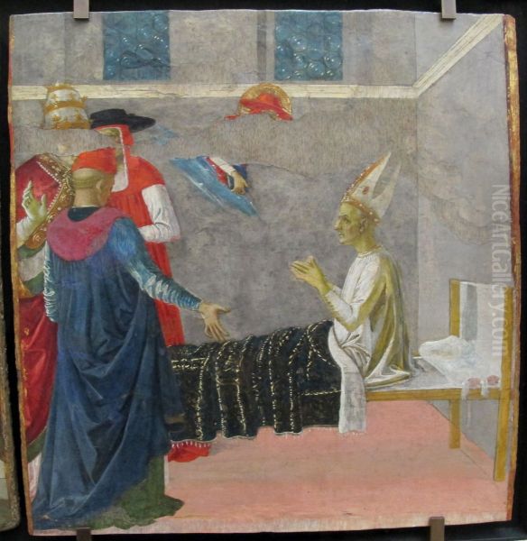 Saint Jerome ressuscitant l'eveque Andrea Oil Painting by Pietro Vannucci Perugino
