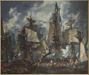Svenska chefsskeppet Gustaf III efter slaget vid Hogland 1788