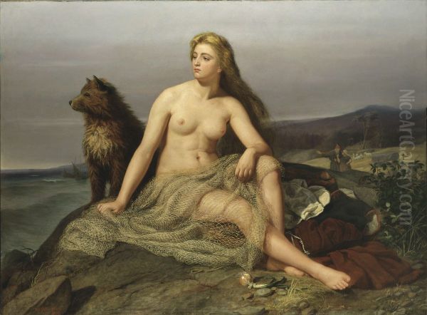 Kraka Oil Painting by Marten Eskil Winge