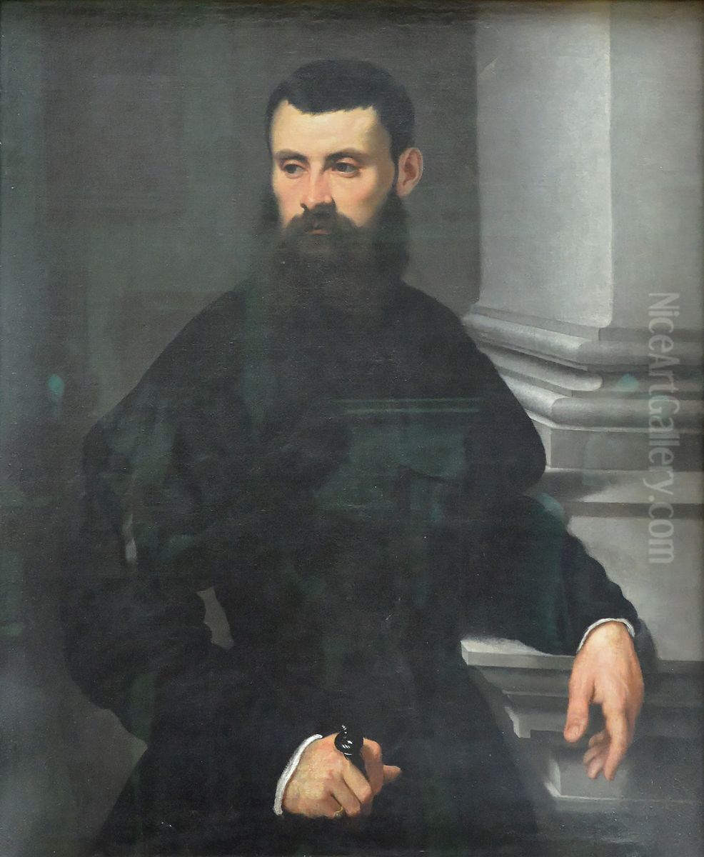 Portrait d'un gentilhomme, la main sur l'epee Oil Painting by unknown