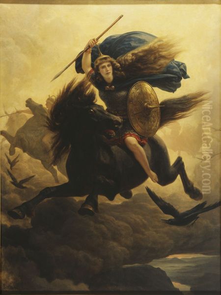 Valkyria Oil Painting by Peter Nicolai Arbo