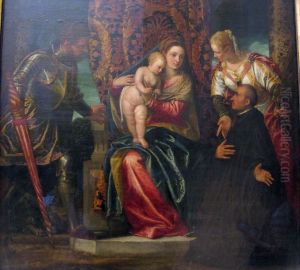 Madonna and Child between St. Justina and St. George, with a Kneeling Benedictine Monk