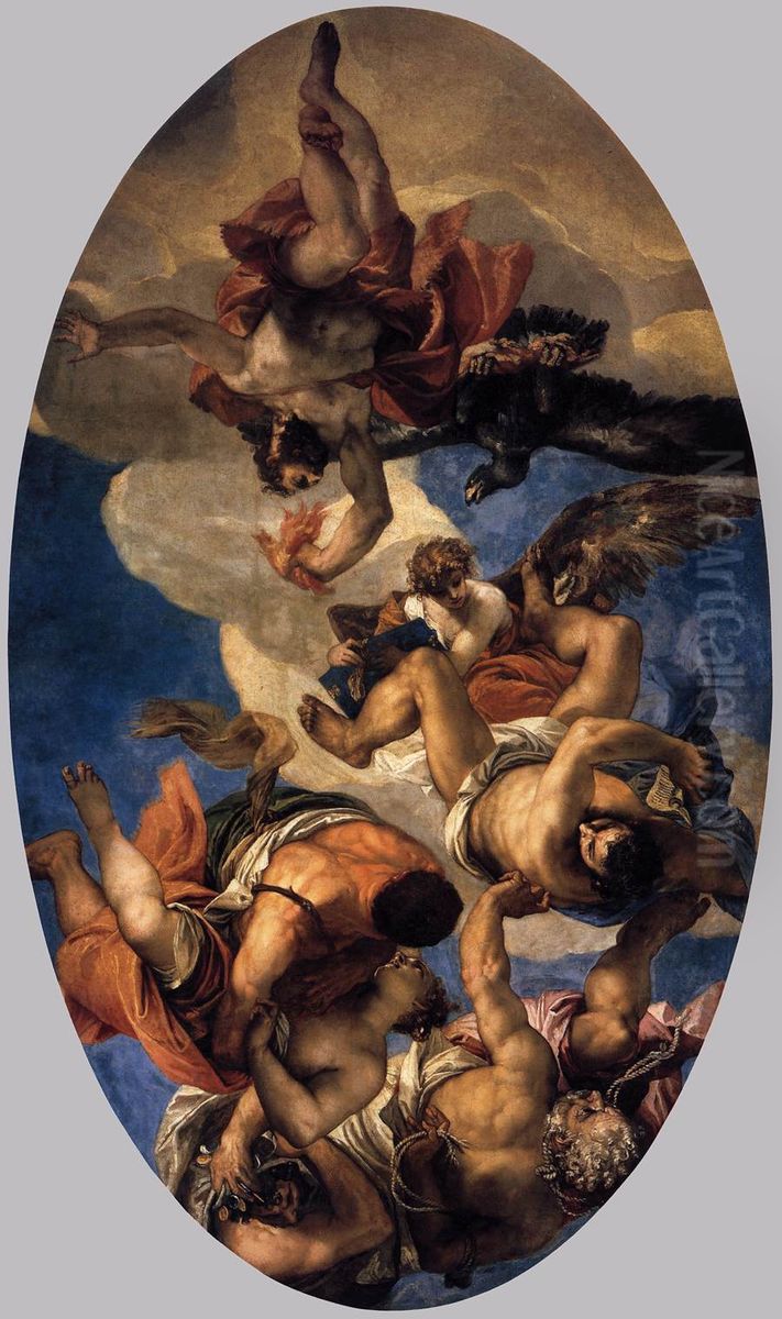 Jupiter foudroyant les Vices Oil Painting by Paolo Veronese (Caliari)