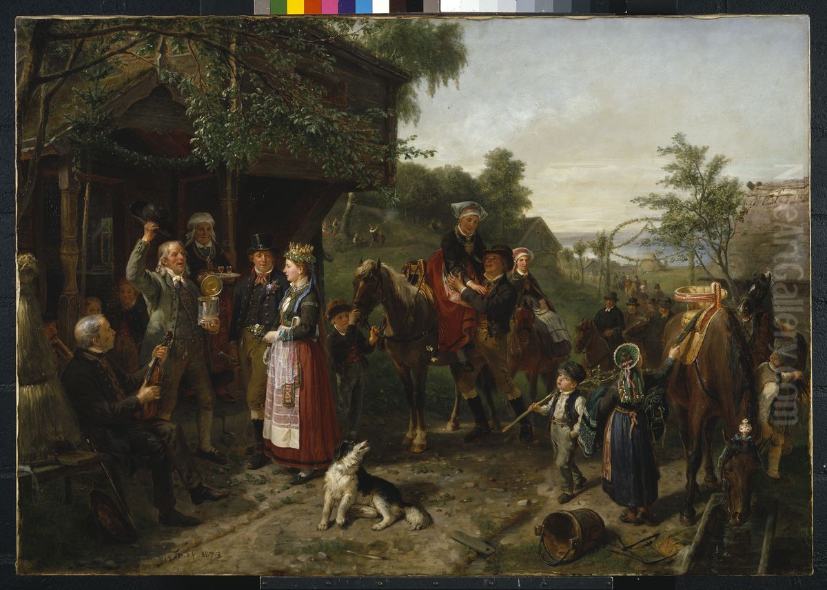 A Varend Wedding Oil Painting by Bengt Nordenberg
