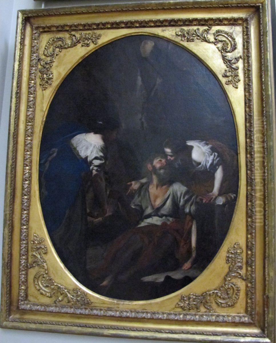 Loth and His Daughters Oil Painting by Bernardo Cavallino