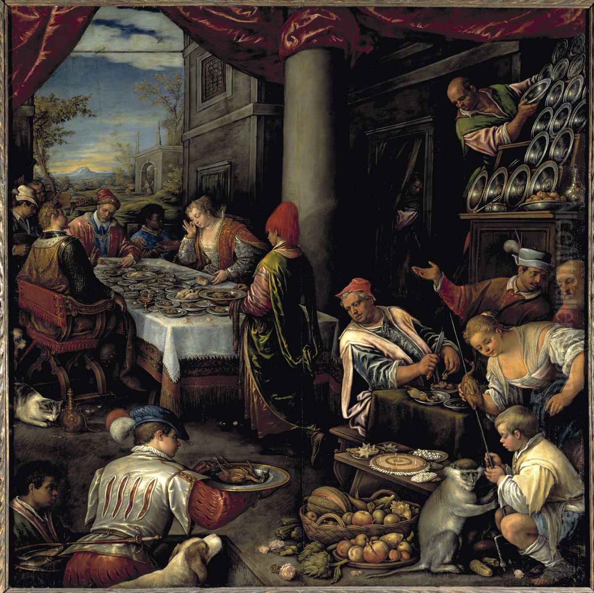 The Feast of Anthony and Cleopatra Oil Painting by Leandro Bassano