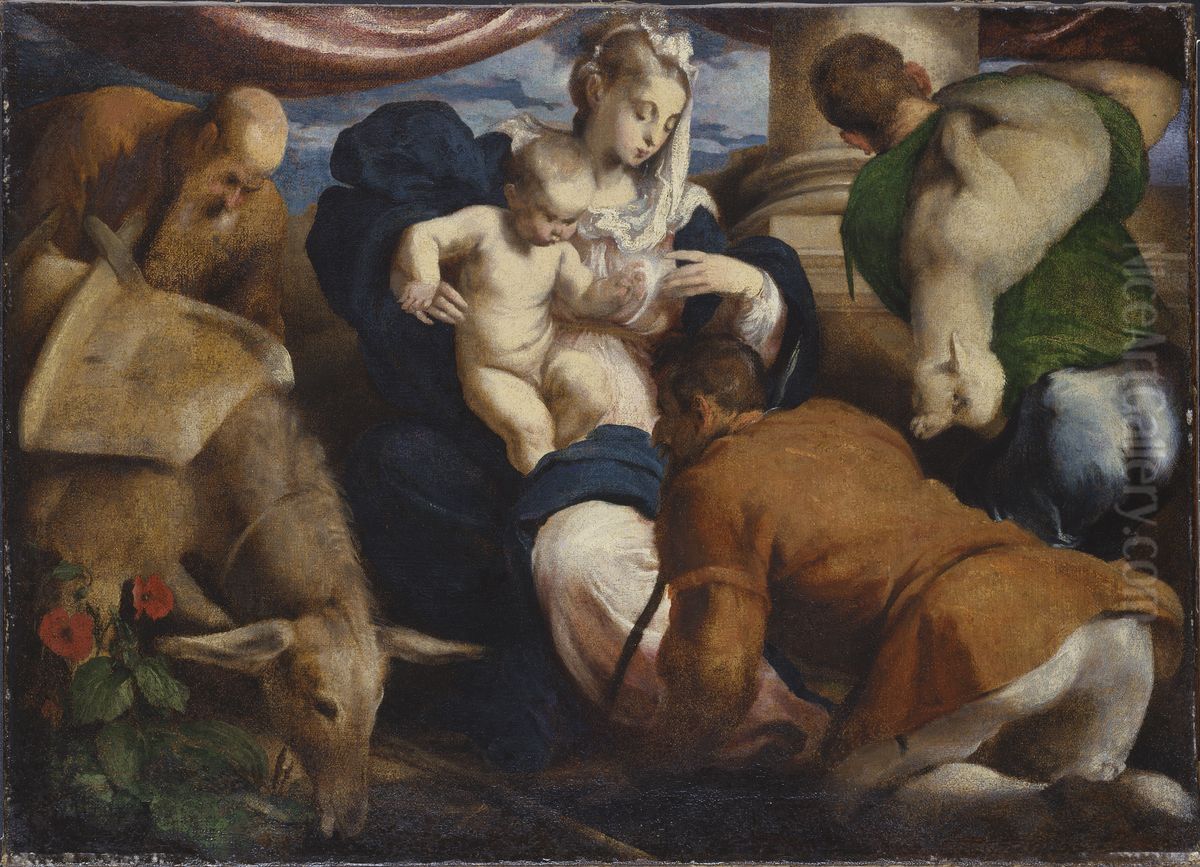 Herdarnas tillbedjan Oil Painting by Jacopo Bassano