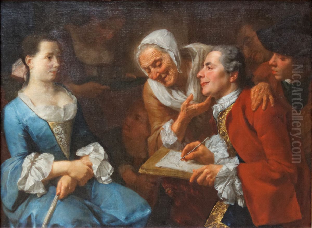 La Seance de portrait Oil Painting by Gaspare Traversi