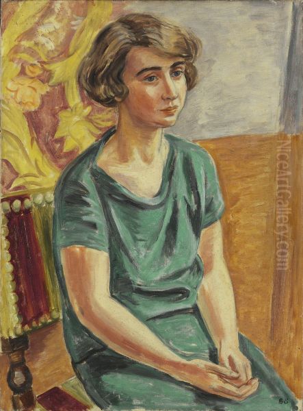 Konstnaren Greta Knutson Oil Painting by Birger Simonsson