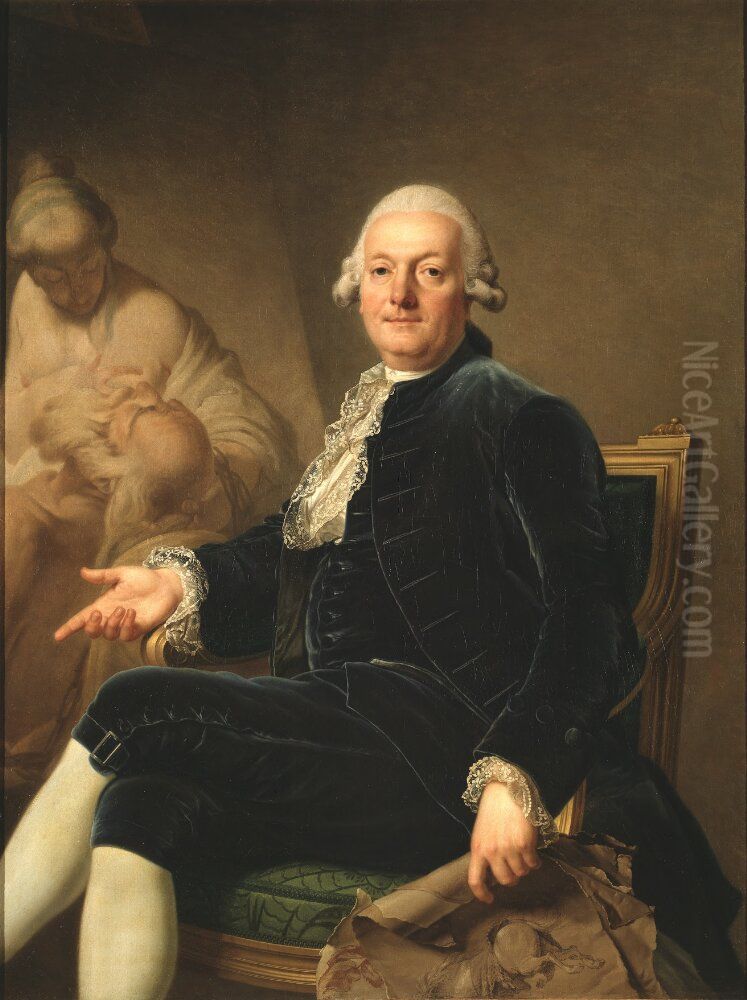 Jean-Jaques Bachelier 1724-1806 Oil Painting by Adolf Ulrik Wertmuller