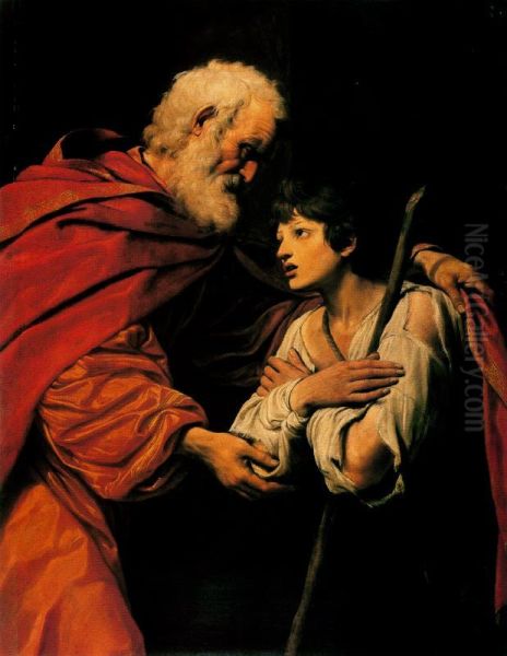 Le retour de l'enfant prodigue Oil Painting by Leonello Spada