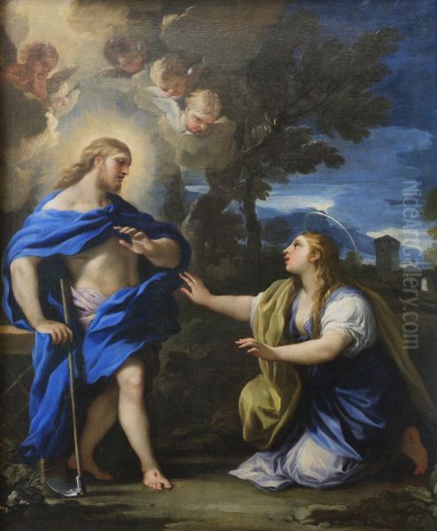 Le Christ apparaissant a la Madeleine Oil Painting by Luca Giordano
