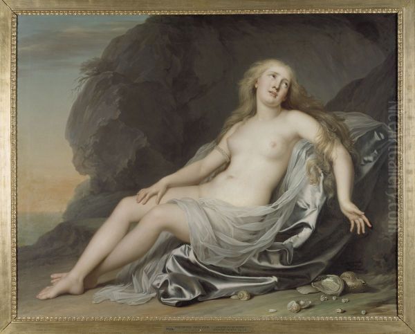 Ariadne liggande pa stranden av on Naxos Oil Painting by Adolf Ulrik Wertmuller