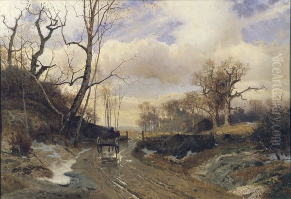 Skanskt varlandskap Oil Painting by Gustaf Rydberg