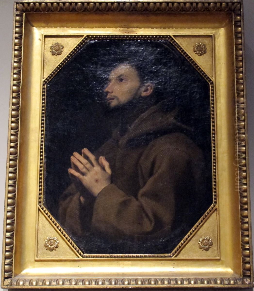 St. Francis of Assisi praying Oil Painting by Lorenzo Lippi