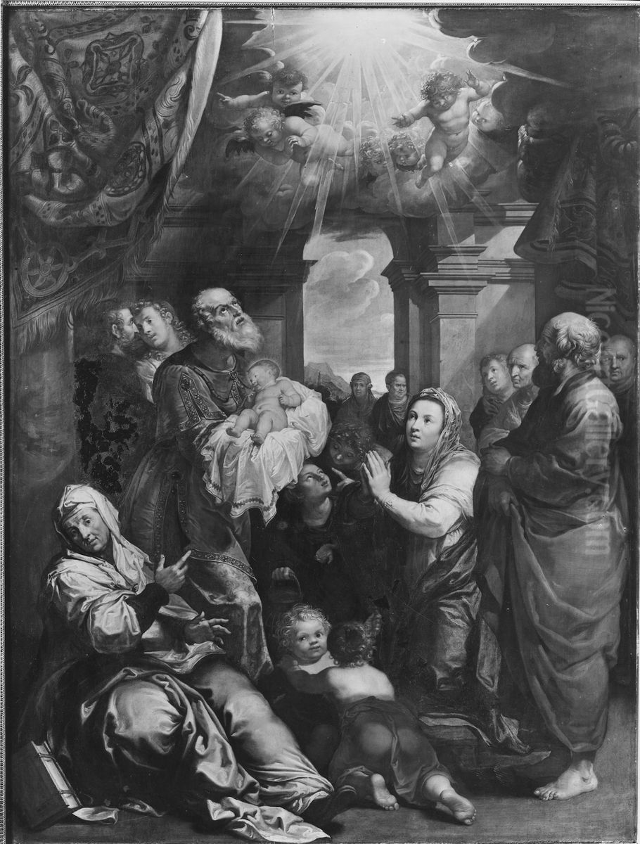 Simeon in the Temple Oil Painting by Maarten Pepyn