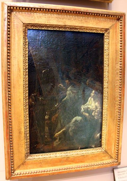 L'atelier d'un peintre Oil Painting by Alessandro Magnasco