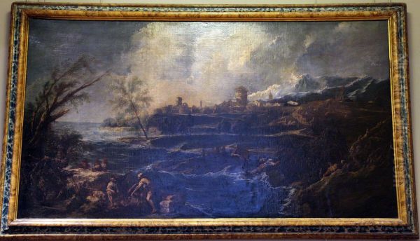 Paysage avec des personnages Oil Painting by Alessandro Magnasco