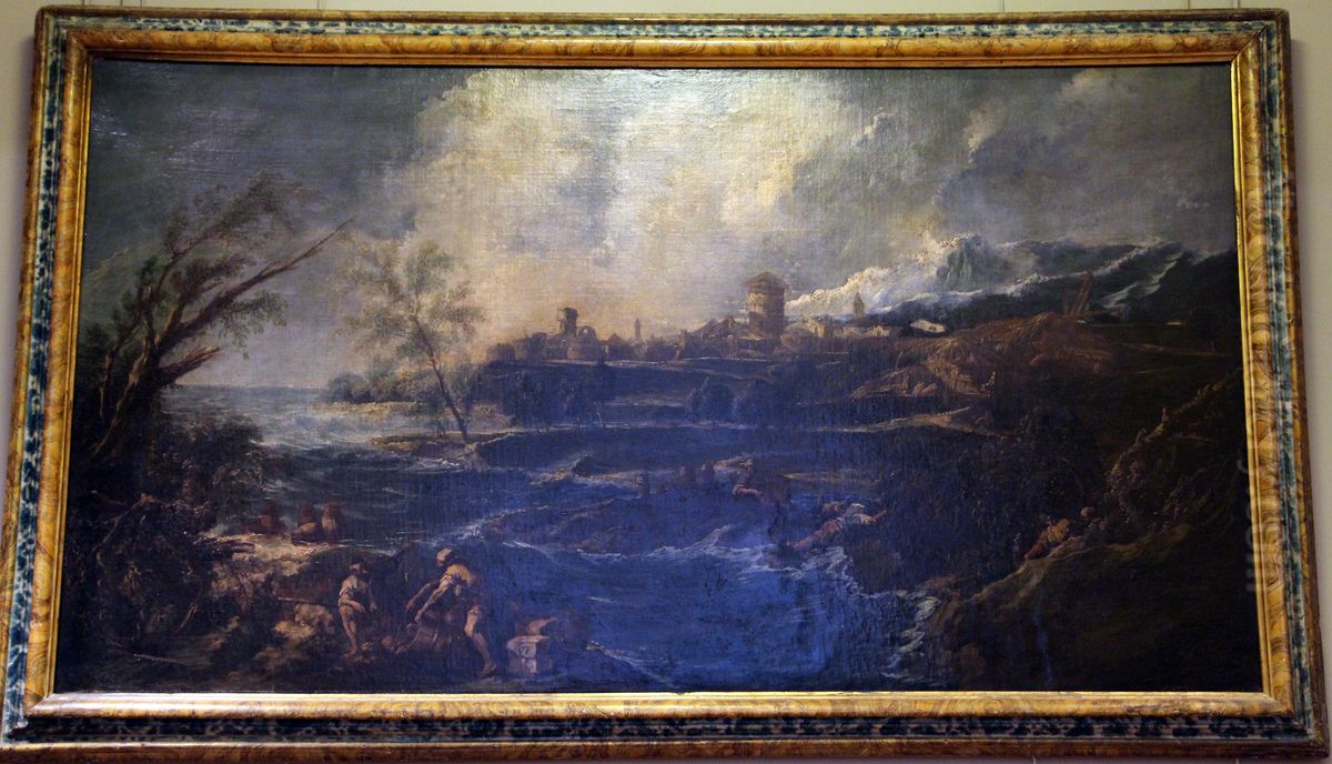 Landscape with Two Figures Oil Painting by Alessandro Magnasco