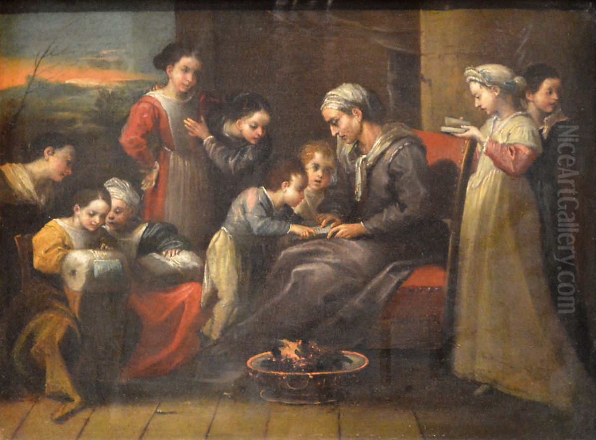 La Maitresse d'ecole Oil Painting by unknown